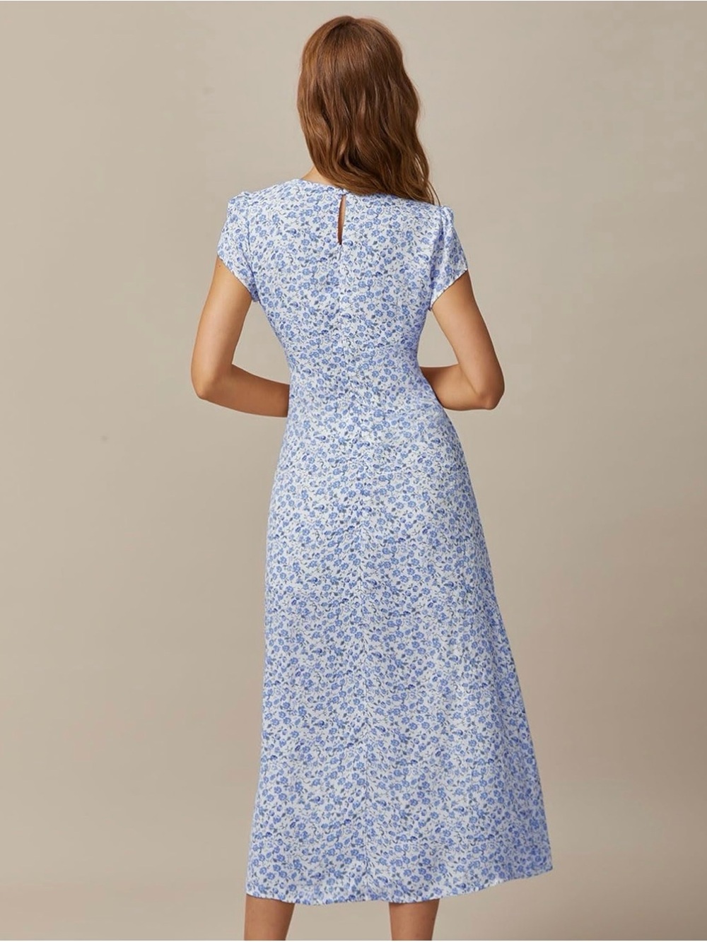 RIHOAS Light Blue Floral Side-Slit Maxi Dress - Picture 2 of 3